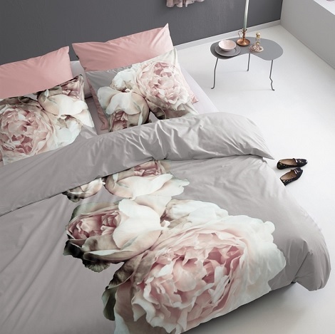 Damai Rosen dekbedovertrek katoen satijn,roos,rose,lila,taupe